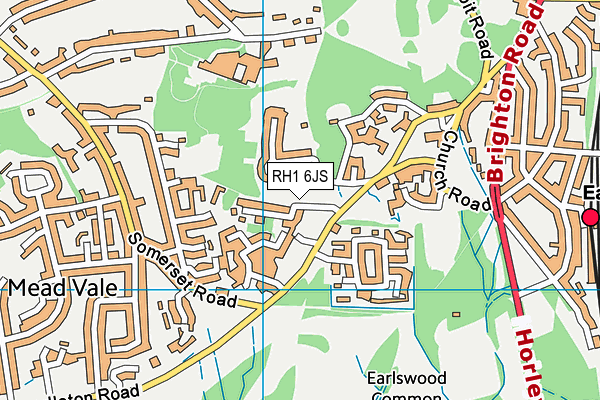 RH1 6JS map - OS VectorMap District (Ordnance Survey) RH1 6JS map - OS VectorMap District (Ordnance Survey)