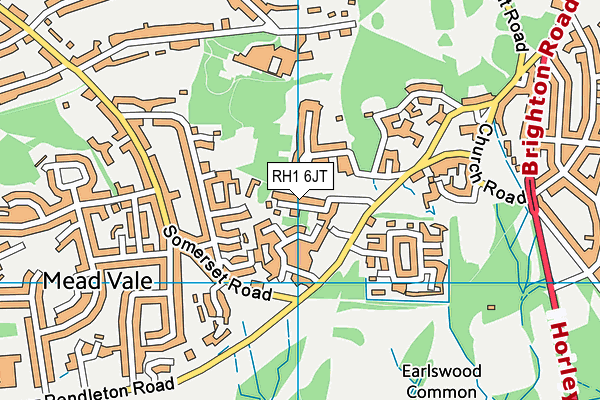 RH1 6JT map - OS VectorMap District (Ordnance Survey) RH1 6JT map - OS VectorMap District (Ordnance Survey)