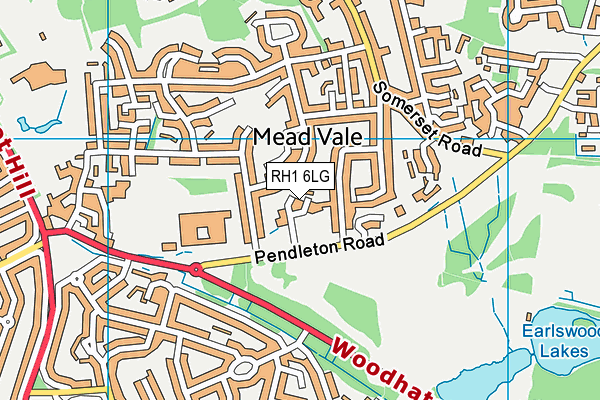 RH1 6LG map - OS VectorMap District (Ordnance Survey) RH1 6LG map - OS VectorMap District (Ordnance Survey)