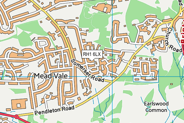 RH1 6LX map - OS VectorMap District (Ordnance Survey) RH1 6LX map - OS VectorMap District (Ordnance Survey)