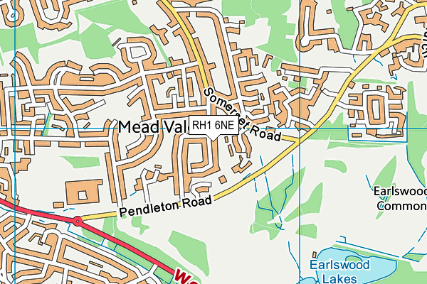 RH1 6NE map - OS VectorMap District (Ordnance Survey)