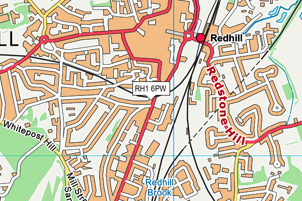 RH1 6PW map - OS VectorMap District (Ordnance Survey) RH1 6PW map - OS VectorMap District (Ordnance Survey)