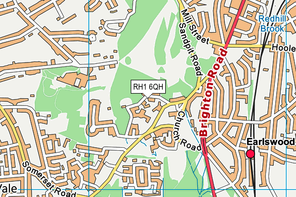 RH1 6QH map - OS VectorMap District (Ordnance Survey) RH1 6QH map - OS VectorMap District (Ordnance Survey)