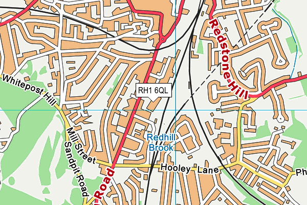 RH1 6QL map - OS VectorMap District (Ordnance Survey) RH1 6QL map - OS VectorMap District (Ordnance Survey)