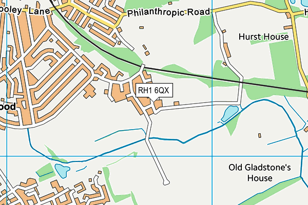 RH1 6QX map - OS VectorMap District (Ordnance Survey) RH1 6QX map - OS VectorMap District (Ordnance Survey)