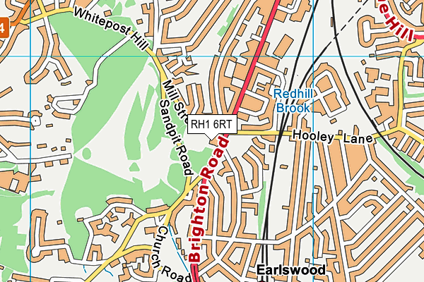 RH1 6RT map - OS VectorMap District (Ordnance Survey)