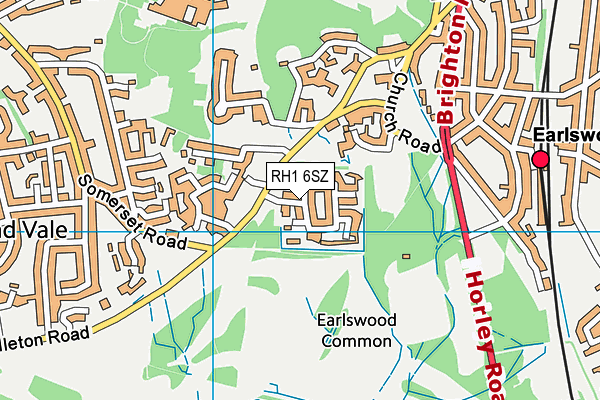 RH1 6SZ map - OS VectorMap District (Ordnance Survey)