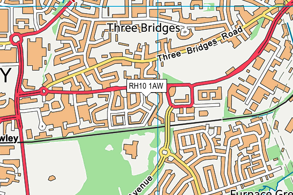 RH10 1AW map - OS VectorMap District (Ordnance Survey) RH10 1AW map - OS VectorMap District (Ordnance Survey)