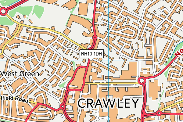 RH10 1DH map - OS VectorMap District (Ordnance Survey) RH10 1DH map - OS VectorMap District (Ordnance Survey)