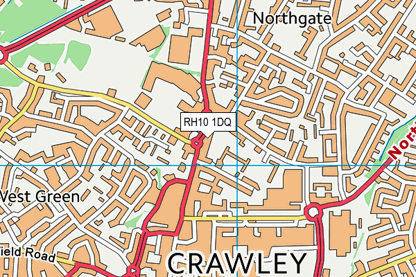 RH10 1DQ map - OS VectorMap District (Ordnance Survey)