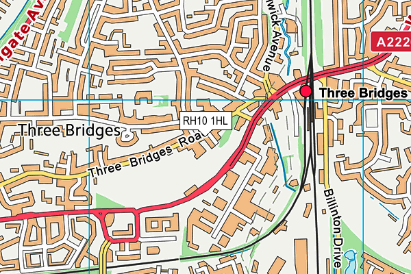 RH10 1HL map - OS VectorMap District (Ordnance Survey) RH10 1HL map - OS VectorMap District (Ordnance Survey)