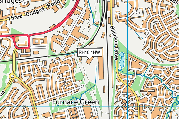 RH10 1HW map - OS VectorMap District (Ordnance Survey) RH10 1HW map - OS VectorMap District (Ordnance Survey)