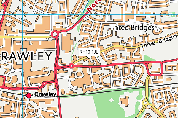RH10 1JL map - OS VectorMap District (Ordnance Survey) RH10 1JL map - OS VectorMap District (Ordnance Survey)
