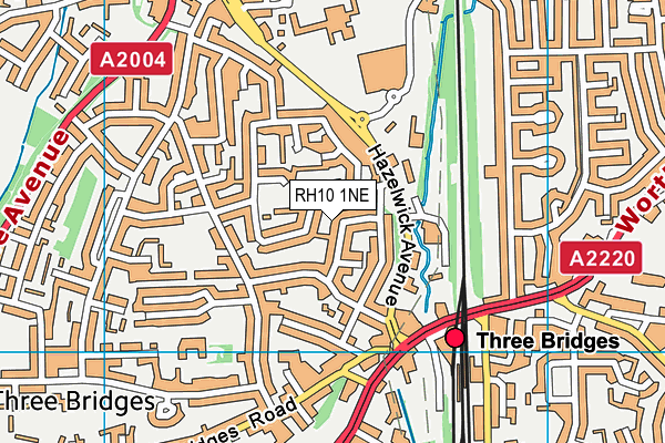 RH10 1NE map - OS VectorMap District (Ordnance Survey) RH10 1NE map - OS VectorMap District (Ordnance Survey)