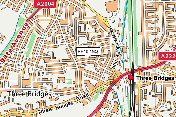 RH10 1NQ map - OS VectorMap District (Ordnance Survey)