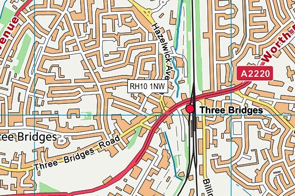 RH10 1NW map - OS VectorMap District (Ordnance Survey) RH10 1NW map - OS VectorMap District (Ordnance Survey)