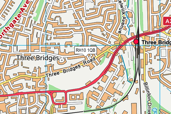 RH10 1QB map - OS VectorMap District (Ordnance Survey) RH10 1QB map - OS VectorMap District (Ordnance Survey)