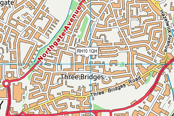 RH10 1QH map - OS VectorMap District (Ordnance Survey) RH10 1QH map - OS VectorMap District (Ordnance Survey)