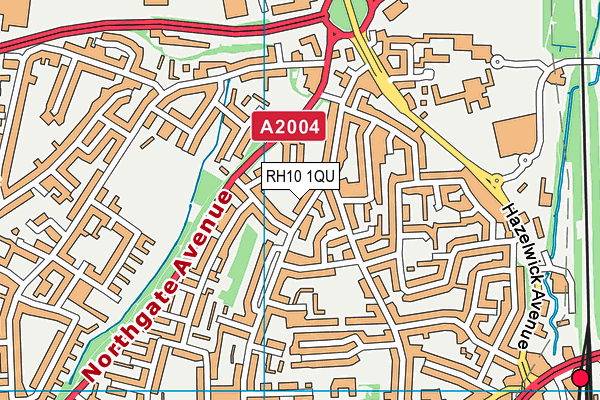 RH10 1QU map - OS VectorMap District (Ordnance Survey) RH10 1QU map - OS VectorMap District (Ordnance Survey)