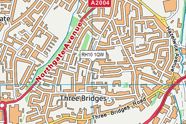 RH10 1QW map - OS VectorMap District (Ordnance Survey) RH10 1QW map - OS VectorMap District (Ordnance Survey)
