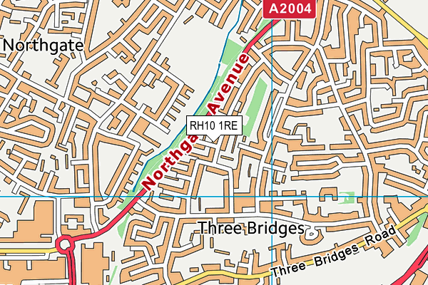 RH10 1RE map - OS VectorMap District (Ordnance Survey)