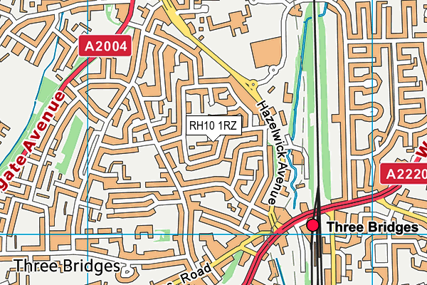 RH10 1RZ map - OS VectorMap District (Ordnance Survey) RH10 1RZ map - OS VectorMap District (Ordnance Survey)