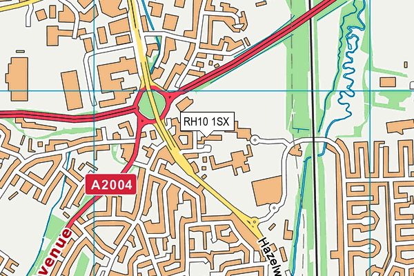 RH10 1SX map - OS VectorMap District (Ordnance Survey) RH10 1SX map - OS VectorMap District (Ordnance Survey)