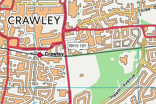 RH10 1SY map - OS VectorMap District (Ordnance Survey) RH10 1SY map - OS VectorMap District (Ordnance Survey)