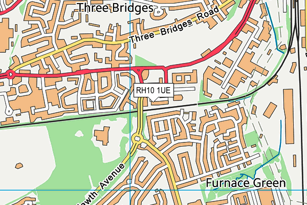 RH10 1UE map - OS VectorMap District (Ordnance Survey) RH10 1UE map - OS VectorMap District (Ordnance Survey)