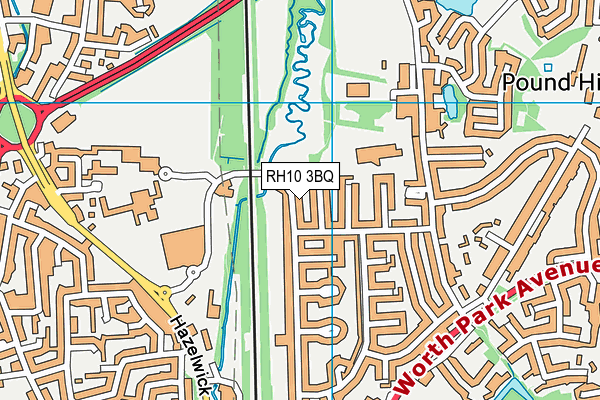 RH10 3BQ map - OS VectorMap District (Ordnance Survey) RH10 3BQ map - OS VectorMap District (Ordnance Survey)