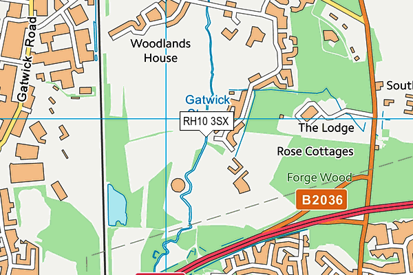 RH10 3SX map - OS VectorMap District (Ordnance Survey) RH10 3SX map - OS VectorMap District (Ordnance Survey)
