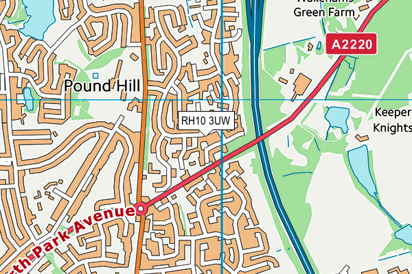 RH10 3UW map - OS VectorMap District (Ordnance Survey) RH10 3UW map - OS VectorMap District (Ordnance Survey)
