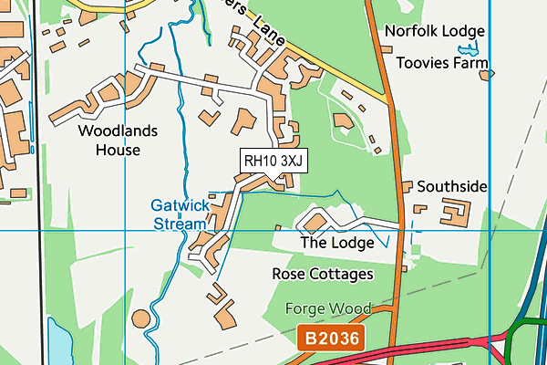 RH10 3XJ map - OS VectorMap District (Ordnance Survey) RH10 3XJ map - OS VectorMap District (Ordnance Survey)