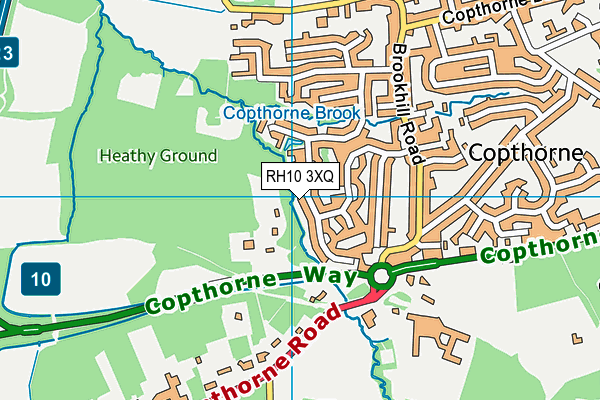 RH10 3XQ map - OS VectorMap District (Ordnance Survey)