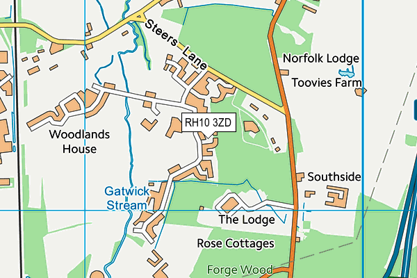 RH10 3ZD map - OS VectorMap District (Ordnance Survey) RH10 3ZD map - OS VectorMap District (Ordnance Survey)