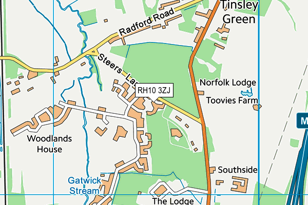 RH10 3ZJ map - OS VectorMap District (Ordnance Survey)