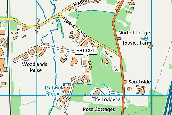 RH10 3ZL map - OS VectorMap District (Ordnance Survey) RH10 3ZL map - OS VectorMap District (Ordnance Survey)
