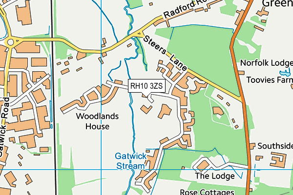 RH10 3ZS map - OS VectorMap District (Ordnance Survey) RH10 3ZS map - OS VectorMap District (Ordnance Survey)