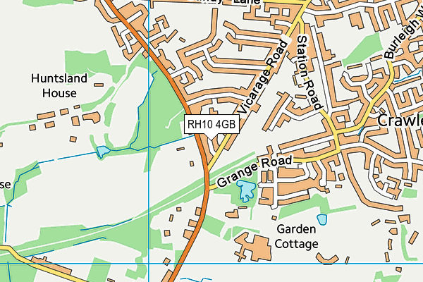 RH10 4GB map - OS VectorMap District (Ordnance Survey)