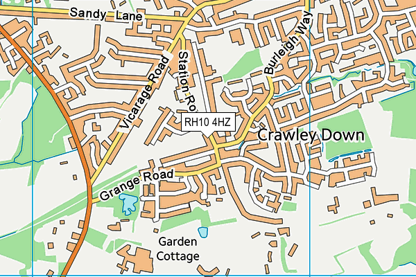 RH10 4HZ map - OS VectorMap District (Ordnance Survey) RH10 4HZ map - OS VectorMap District (Ordnance Survey)