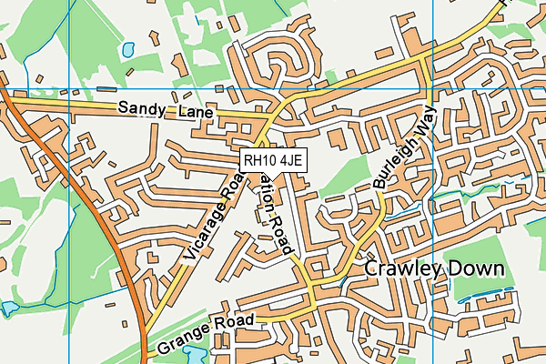 RH10 4JE map - OS VectorMap District (Ordnance Survey) RH10 4JE map - OS VectorMap District (Ordnance Survey)