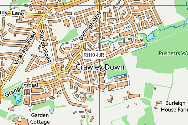 RH10 4JR map - OS VectorMap District (Ordnance Survey) RH10 4JR map - OS VectorMap District (Ordnance Survey)