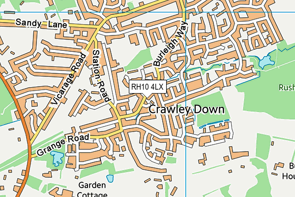 RH10 4LX map - OS VectorMap District (Ordnance Survey) RH10 4LX map - OS VectorMap District (Ordnance Survey)