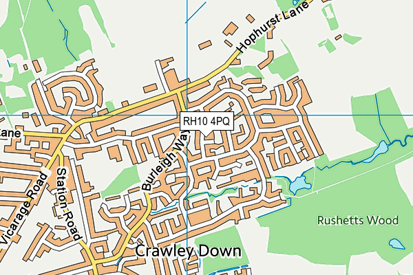 RH10 4PQ map - OS VectorMap District (Ordnance Survey) RH10 4PQ map - OS VectorMap District (Ordnance Survey)
