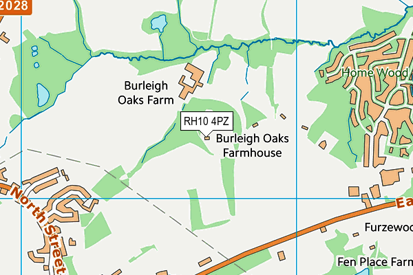 RH10 4PZ map - OS VectorMap District (Ordnance Survey) RH10 4PZ map - OS VectorMap District (Ordnance Survey)
