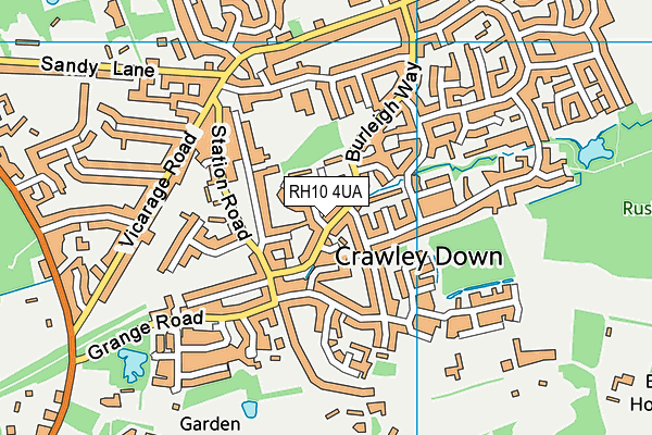 RH10 4UA map - OS VectorMap District (Ordnance Survey)
