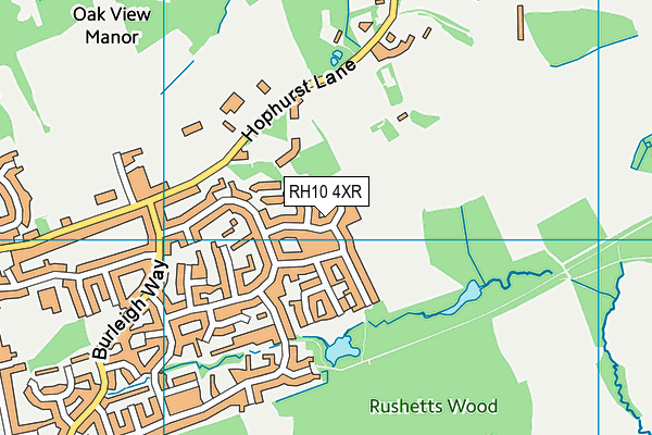 RH10 4XR map - OS VectorMap District (Ordnance Survey) RH10 4XR map - OS VectorMap District (Ordnance Survey)