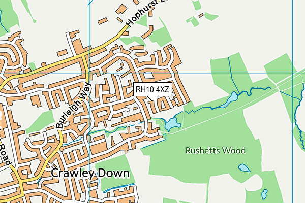RH10 4XZ map - OS VectorMap District (Ordnance Survey) RH10 4XZ map - OS VectorMap District (Ordnance Survey)