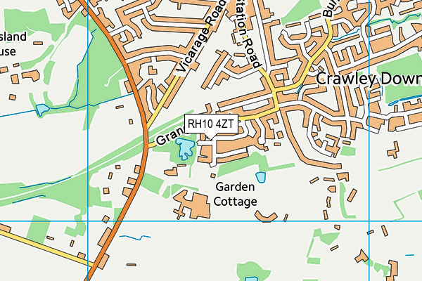 RH10 4ZT map - OS VectorMap District (Ordnance Survey)
