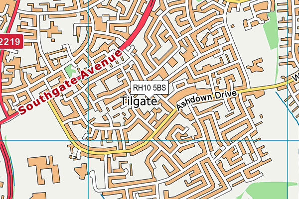 RH10 5BS map - OS VectorMap District (Ordnance Survey) RH10 5BS map - OS VectorMap District (Ordnance Survey)